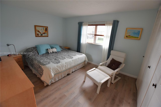 2688 E Dudley Dr Unit H, West Palm Beach, FL 33415 - bedroom featuring light wood-type flooring, baseboards, and a closet
