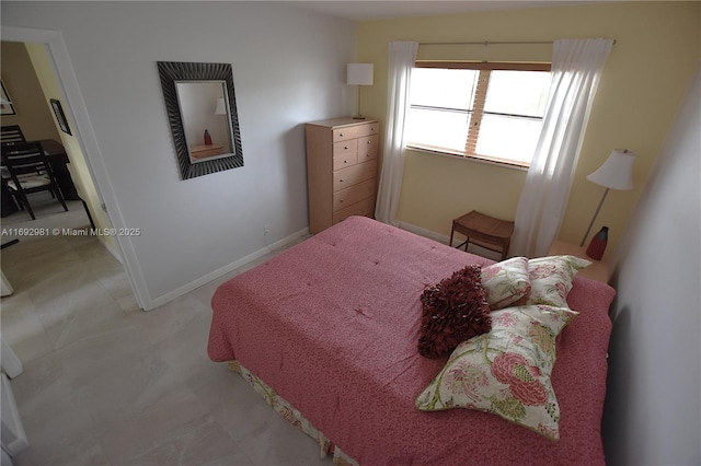 bedroom featuring light carpet