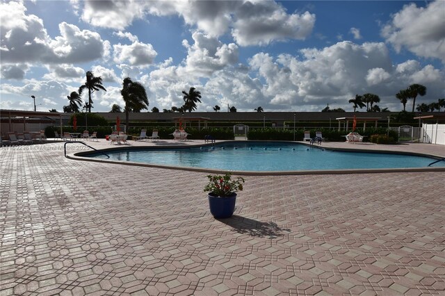 view of pool featuring a patio area