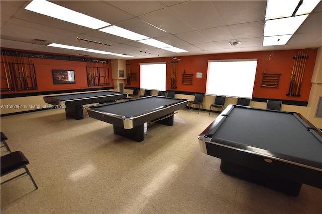 2688 E Dudley Dr Unit H, West Palm Beach, FL 33415 - playroom featuring pool table and a paneled ceiling