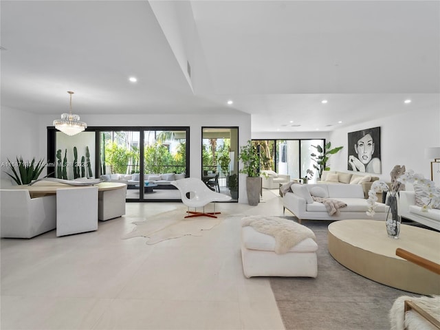 2000 S Bayshore Dr Unit 4, Coconut Grove, FL 33133 - living area with recessed lighting and a chandelier