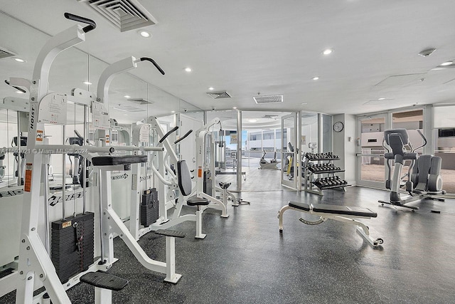6301 Collins Ave Unit 1508, Miami Beach, FL 33141 - exercise room with recessed lighting