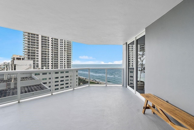 balcony with a water view