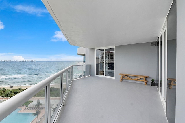 balcony with a water view