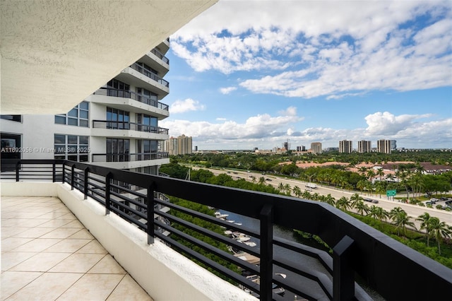 balcony featuring a city view