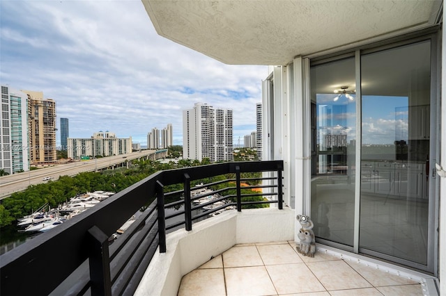 balcony with a view of city