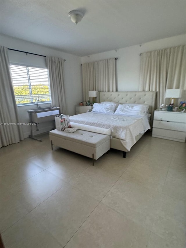 view of tiled bedroom