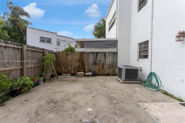 view of patio featuring central AC unit