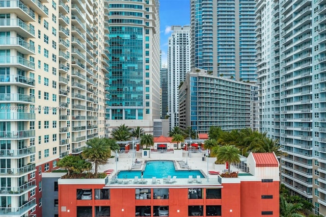 view of pool with a patio area