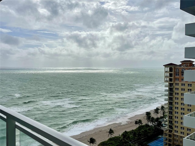 water view with a view of the beach