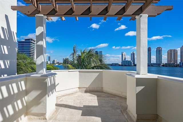 balcony with a water view