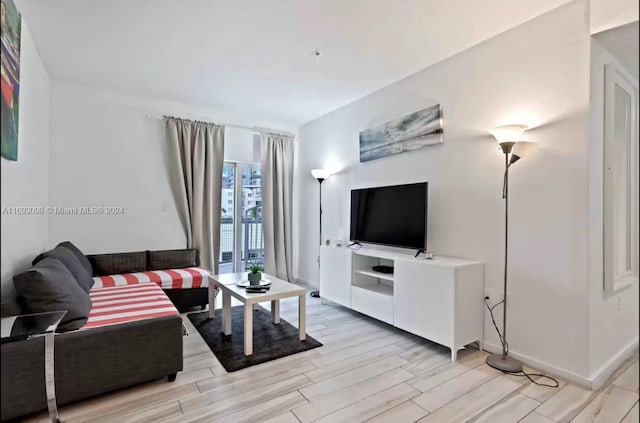 living room featuring light hardwood / wood-style floors