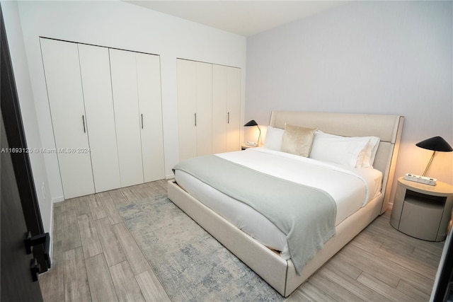 398 NE 5th St Unit 1617, Miami, FL 33132 - bedroom with wood finished floors and two closets