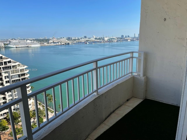 balcony with a water view