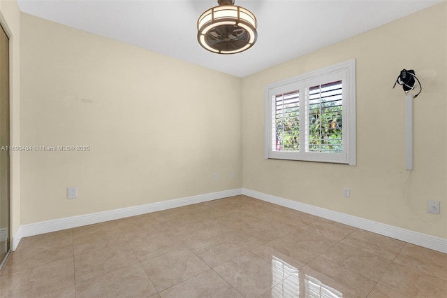 view of tiled spare room