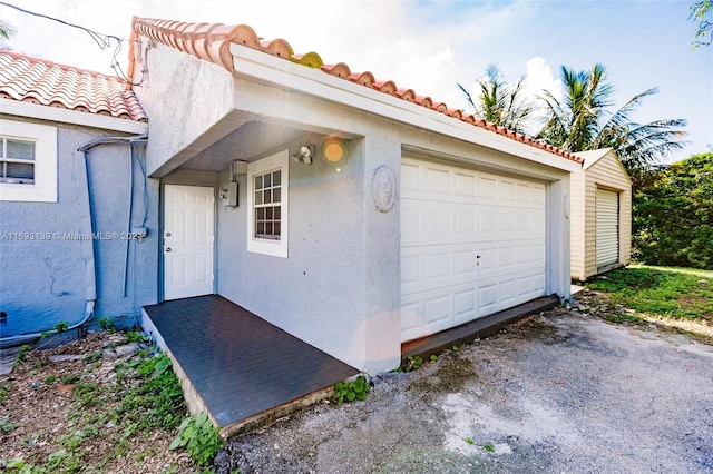 view of garage