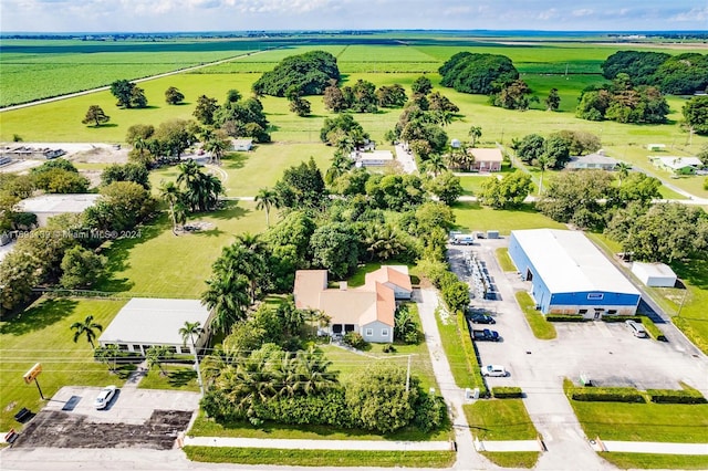 birds eye view of property featuring a rural view