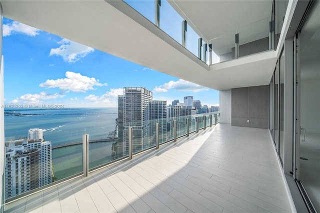 balcony with a water view