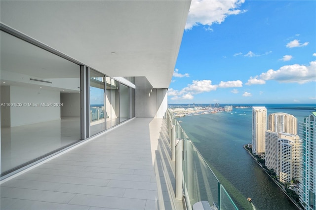 balcony with a water view