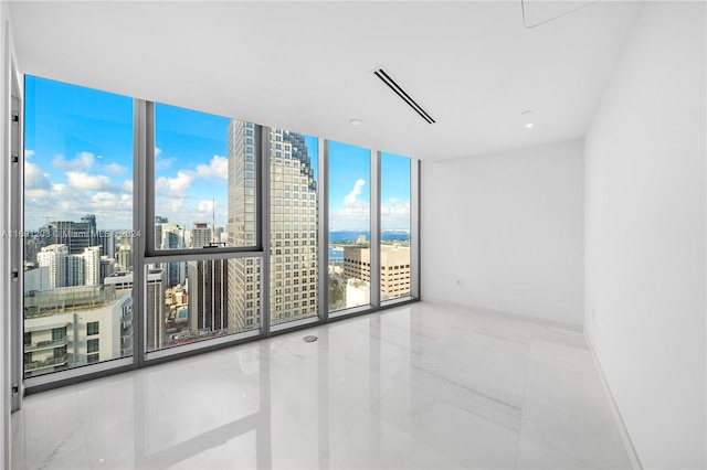 unfurnished room featuring expansive windows