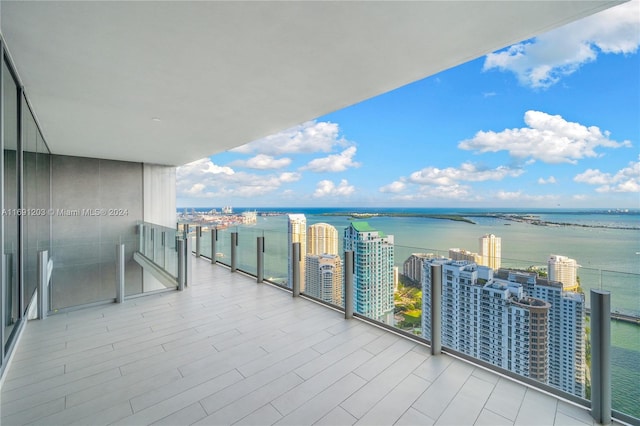 balcony with a water view