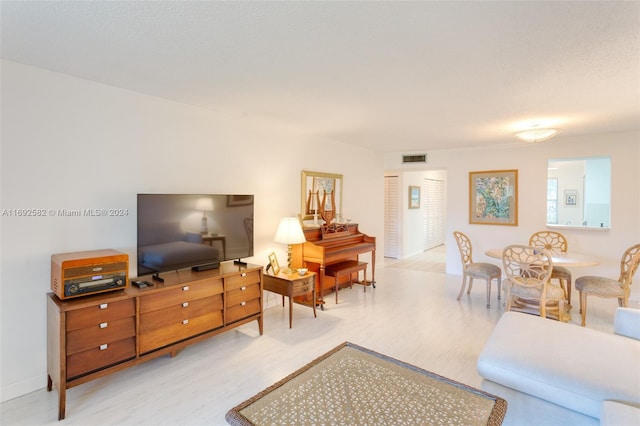 living room featuring light hardwood / wood-style floors