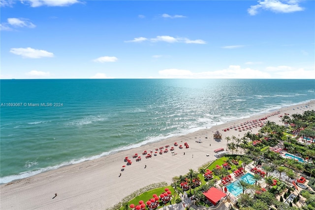 water view featuring a beach view