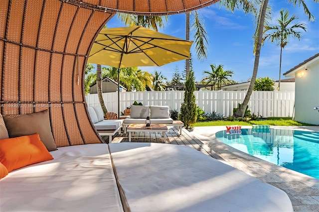 view of pool with outdoor lounge area