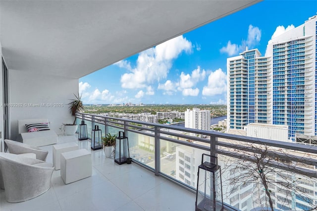 balcony with a city view