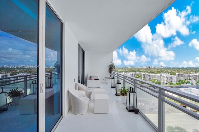 balcony with a city view