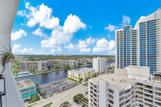 water view with a view of city