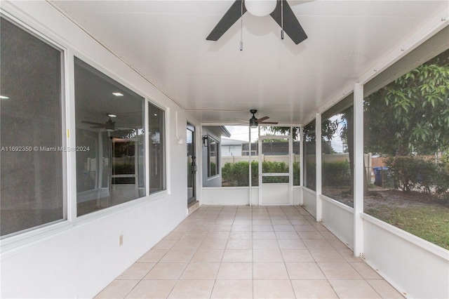 view of unfurnished sunroom