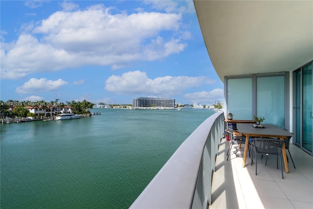 balcony with a water view