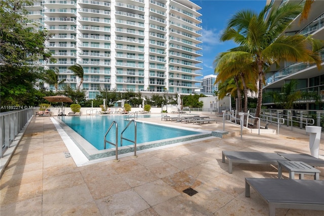 view of pool with a patio