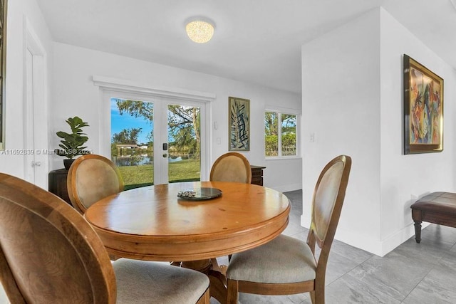 dining room featuring french doors