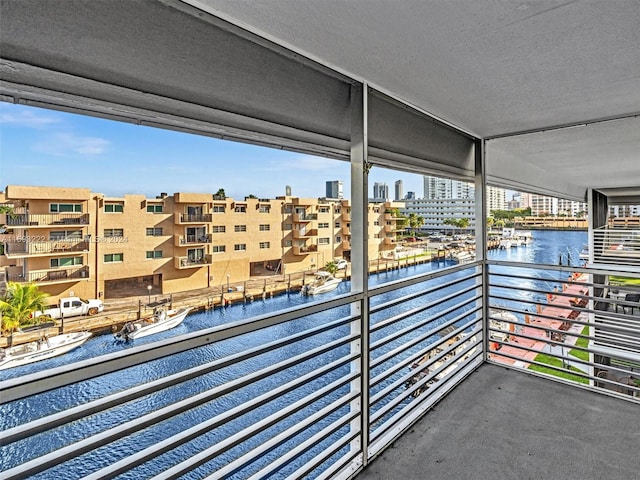 balcony with a water view