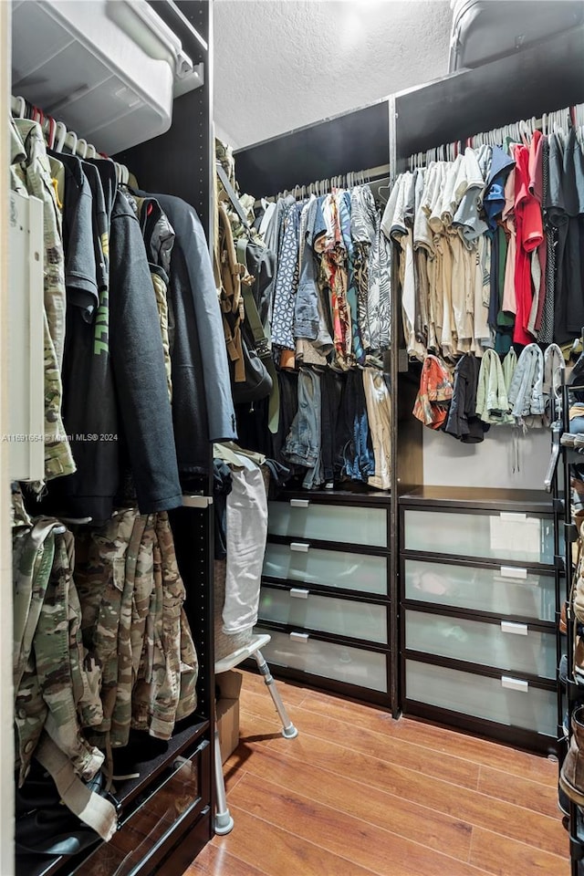 spacious closet featuring wood-type flooring