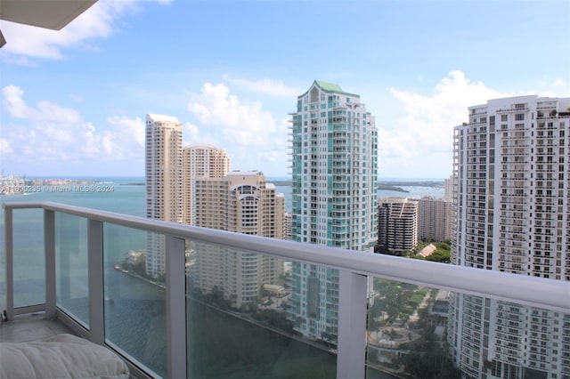 balcony with a water view