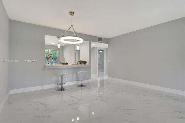 view of unfurnished dining area