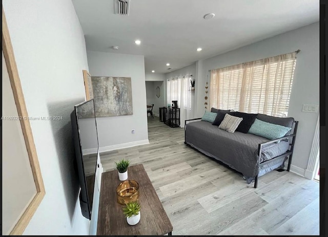 living room featuring light hardwood / wood-style flooring