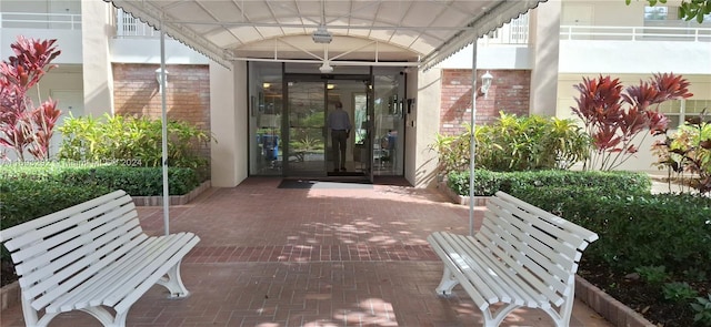 doorway to property with french doors