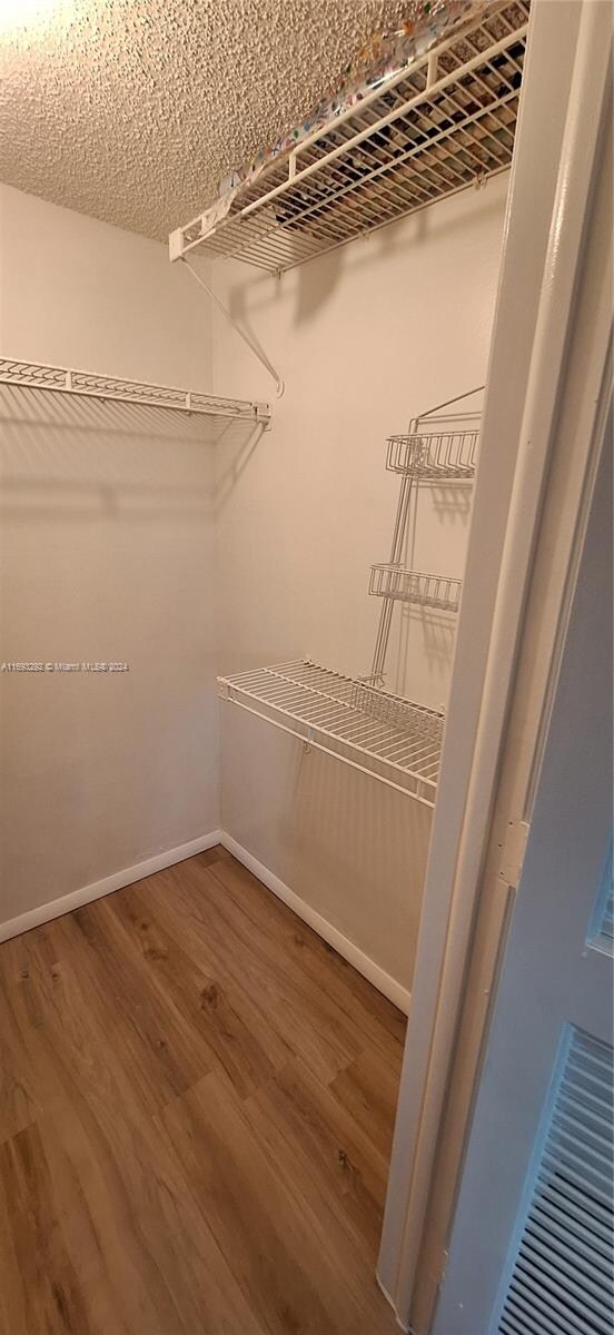 walk in closet featuring wood-type flooring