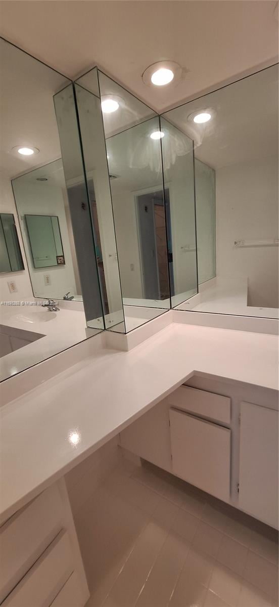 bathroom featuring vanity and tile patterned floors