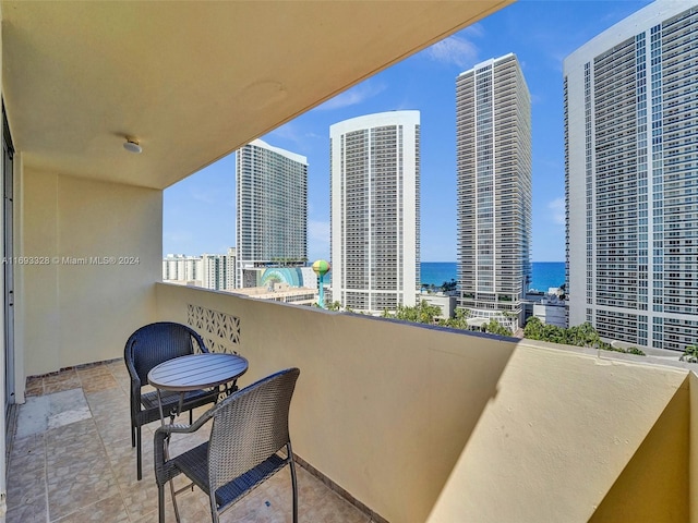 balcony with a water view