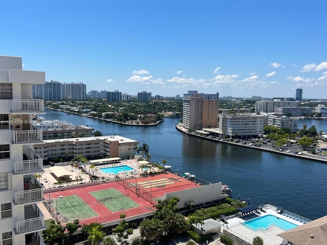 1833 S Ocean Dr Unit 1702, Hallandale Beach, FL 33009 - view of urban area featuring a pool and a nearby body of water