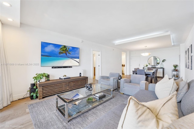 90 Edgewater Dr Unit 1015, Coral Gables, FL 33133 - living room with light wood-type flooring and recessed lighting