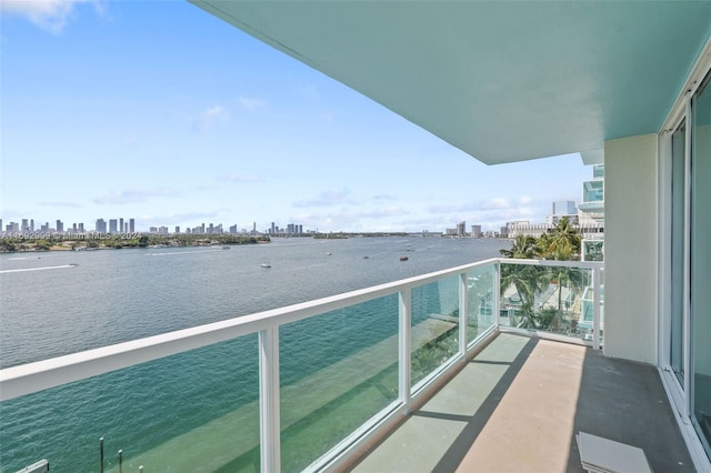 balcony with a water view