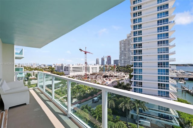 balcony with a water view