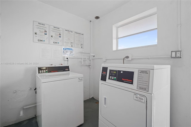 laundry area featuring washing machine and dryer