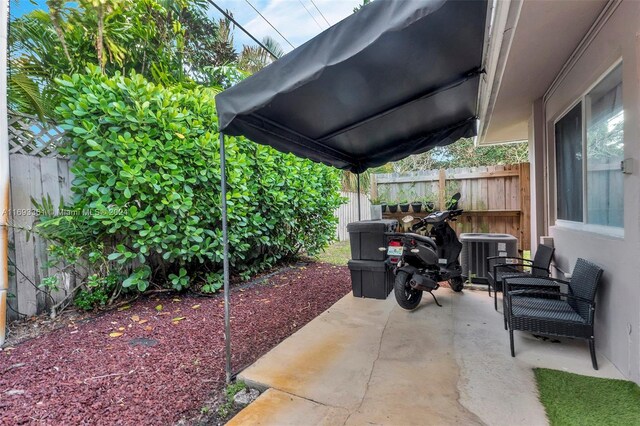 view of patio featuring central AC